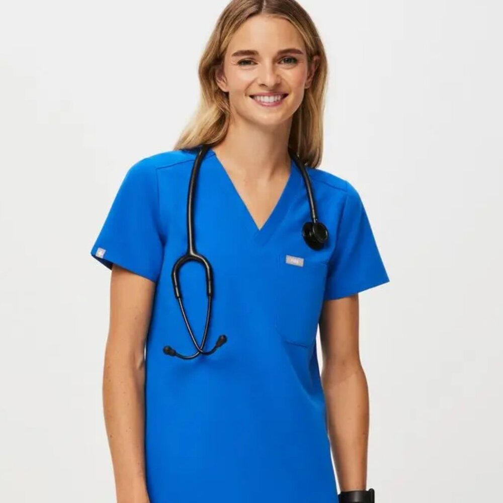 Figs Women's Blue Scrub Top